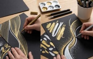 Metallic Markers on Dark Paper | Creating Metallic Art